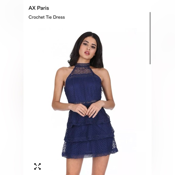 Dresses & Skirts - Women’s Navy Lace Halter Tiered Dress